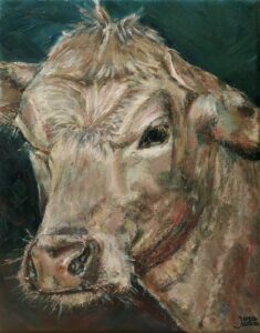 Cows Portrait by Jura Kuba Art Oil painting on stretched canvas 30 x 24 cm 235x300