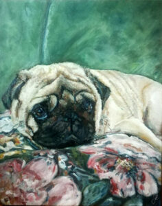 Tina Noble Dog by Jurakuba art painting with oil on stretched canvas 50 x 40 236x300